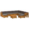 vidaXL 11 kom. Set vanjskih sofa Čvrsto drvo akacije Smeđa