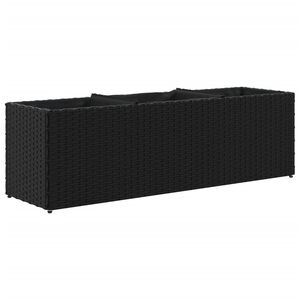 vidaXL Vrtna sadilica s 3 posude crna 105 x 30 x 32 cm od poliratana