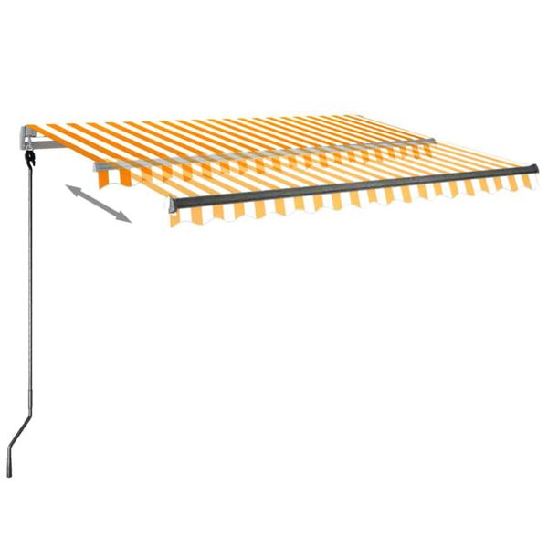 vidaXL Samostojeća automatska tenda 300 x 250 cm žuto-bijela