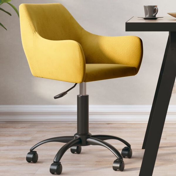 vidaXL Okretna blagovaonska stolica boja senfa bar&scaron;unasta