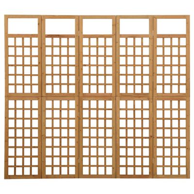 vidaXL Sobna pregrada / rešetka s 5 panela od jelovine 201,5 x 180 cm