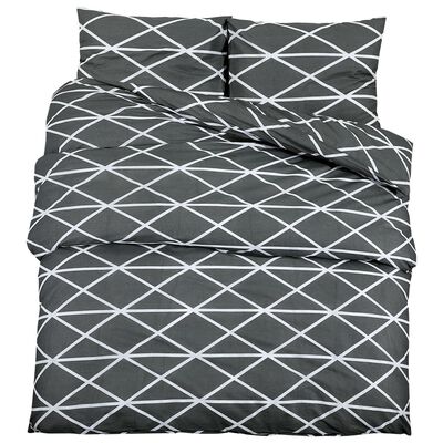 vidaXL Set posteljine za poplun sivi 140 x 200 cm pamučni