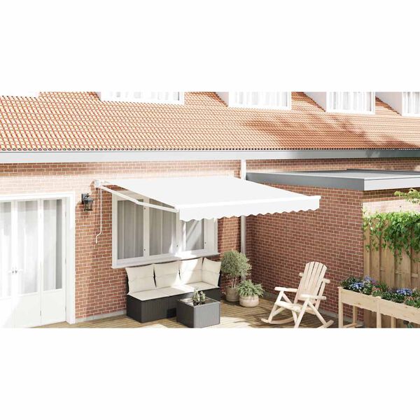 vidaXL Skrovita tenda Bijelo 350 x 250 cm tkanina