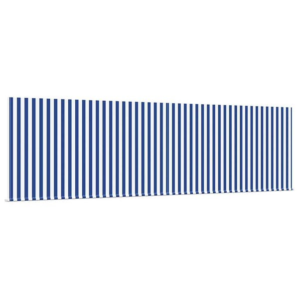 vidaXL Skrovita tenda Plava i bijela 400 &times; 300 cm Poliester i aluminij