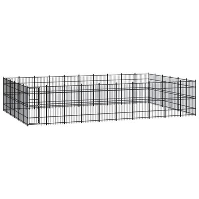 vidaXL Vanjski kavez za pse čelični 55,3 m²