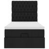 vidaXL Otomanski krevet s madracem crni 90x200 cm tkanine