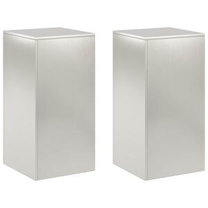 vidaXL Stalak za biljke 2 pcs Srebrna 40 x 40 x 80 cm Čelik