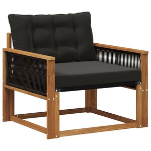 vidaXL Set vanjskih sofa Čvrsto drvo akacije i Textilene Prirodna