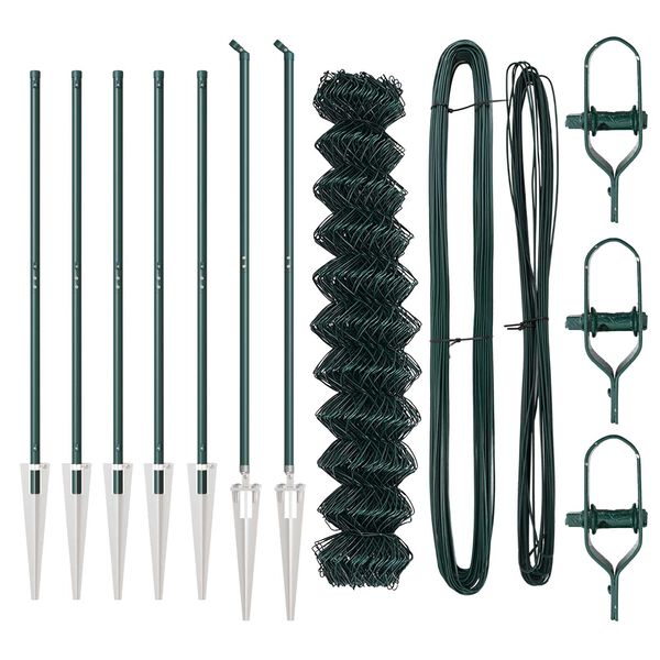 vidaXL Stup za ogradu Zelena 10 x 1 m (mreža 40 x 40 mm) Čelik i PVC