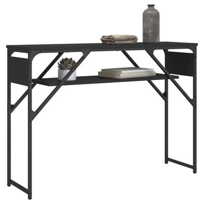 vidaXL Konzolni stol s policama crni 105x30x75cm od konstruiranog drva