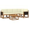 vidaXL Set vanjskih sofa 6 kom. 5-sjedala Prirodna i krem