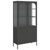 vidaXL Visoka komoda crna 90 x 40 x 180 cm od stakla i čelika