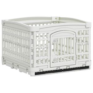 vidaXL Igraonica za pse s 4 panela 122 x 106,5 x 82 cm Plastika Bijela