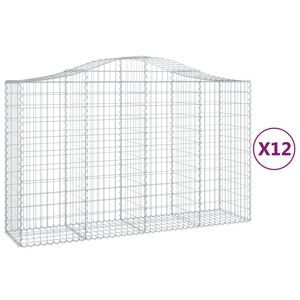 vidaXL Lučne gabionske ko&scaron;are 12kom 200x50x120/140cm pocinčano željezo