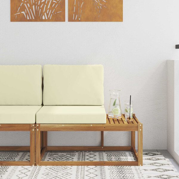 vidaXL Vanjski krajnji kauč s jastukom Prirodna 91 x 63 x 73 cm