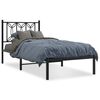 vidaXL Metalni okvir za krevet s uzglavljem crni 90x190 cm