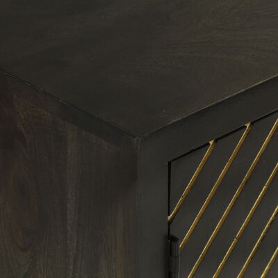 vidaXL Komoda s 2 vrata crno-zlatna 55 x 30 x 75 cm masivno drvo manga