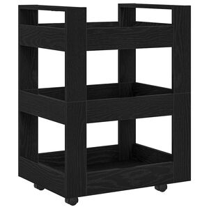 vidaXL Kuhinjski kolica Crni hrast 60 x 45 x 80 cm Konstruirano drvo