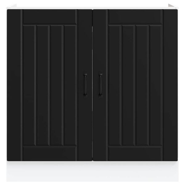 vidaXL Donji ormarić za umivaonik Lucca crni konstruirano drvo