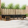 vidaXL Set vanjskih sofa s jastukom 7 pcs Prirodna i crna