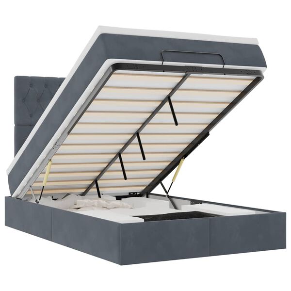 vidaXL Okvir za krevet s madracima tamnosivi 120x190 cm baršunasti