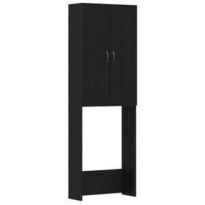 vidaXL Ormarić za perilicu rublja crni hrast 64x25,5x190 cm