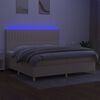vidaXL Krevet box spring s madracem LED krem 200x200 cm od tkanine