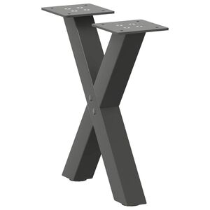 vidaXL Noge za klub stolić u obliku slova X, 2 kom, antracit, 37 x (30-31) cm, čelik