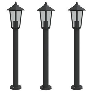 vidaXL Vanjske podne svjetiljke 3 kom crna 80 cm nehrđajući čelik
