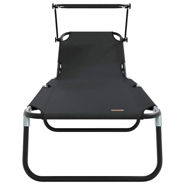 vidaXL Sklopiva ležaljka za sunčanje Crna 56 x 190 x 81cm tkanina