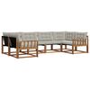 vidaXL Set vanjskih sofa s jastukom 6 pcs Prirodna i svijetlo siva