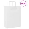 vidaXL Papirnate vrećice 250 kom s ručkama bijele 32x17x44 cm