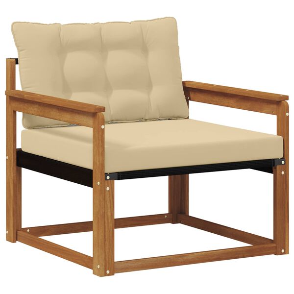 vidaXL Set vanjskih sofa Čvrsto drvo akacije i Textilene Prirodna