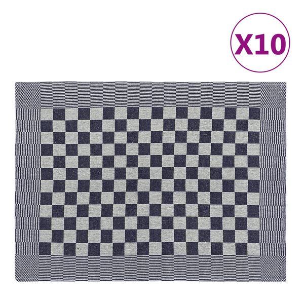 vidaXL Kuhinjske krpe 10 kom plavo-bijele 50 x 70 cm pamučne