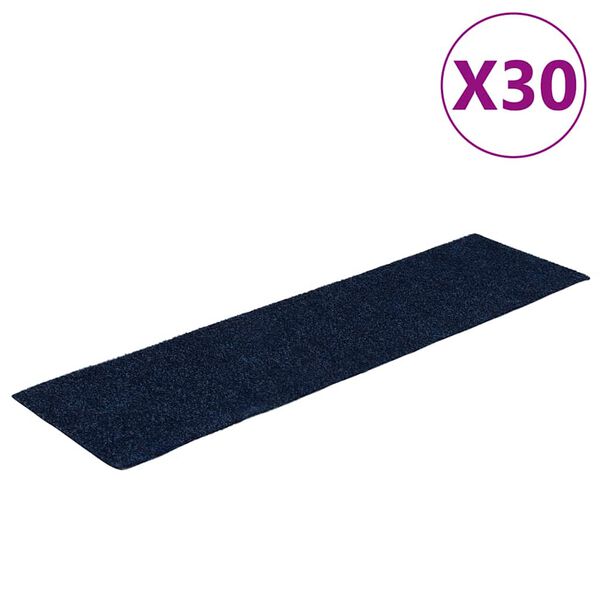 vidaXL Prostirke za stepenice samoljepljive 30 kom 76x20 cm tamnoplave pravokutne