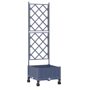 vidaXL Vrtni saksija s re&scaron;etkom i kotačima Siva 40 x 40 x 131,5 cm PP