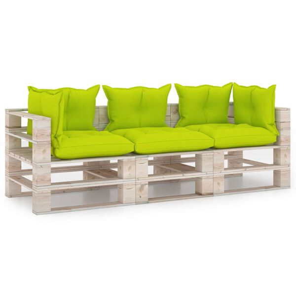 vidaXL Vrtni trosjed od paleta od borovine s jastucima