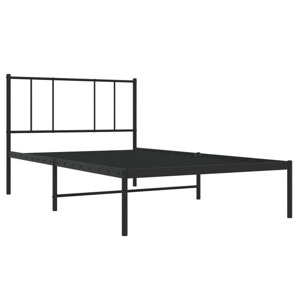 vidaXL Metalni okvir za krevet s uzglavljem crni 90x200 cm