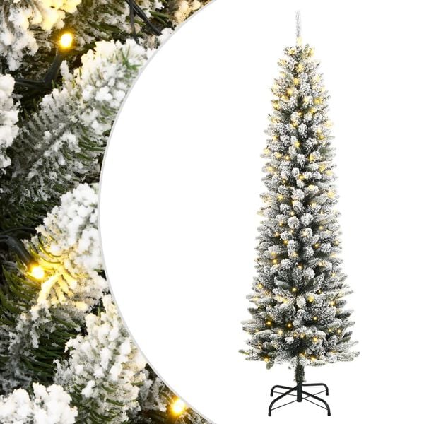 vidaXL Umjetno božićno drvce s 300 LED žarulja i snijegom 180 cm