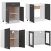 vidaXL 4-dijelni set kuhinjskih ormarića s pločom sivi od iverice