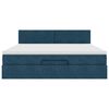 vidaXL Otomanski krevet s madracem&LED tamnoplavi 160x200cm bar&scaron;unasti