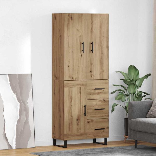 vidaXL Highboard s ladicama 2 pcs Umjetnički hrast 69,5 x 34 x 180 cm