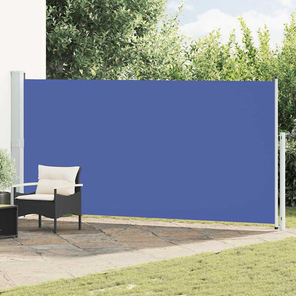 vidaXL Uvlačiva bočna tenda za terasu 180 x 500 cm plava