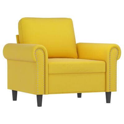 vidaXL 3-dijelni set sofa s jastucima žuti baršunasti