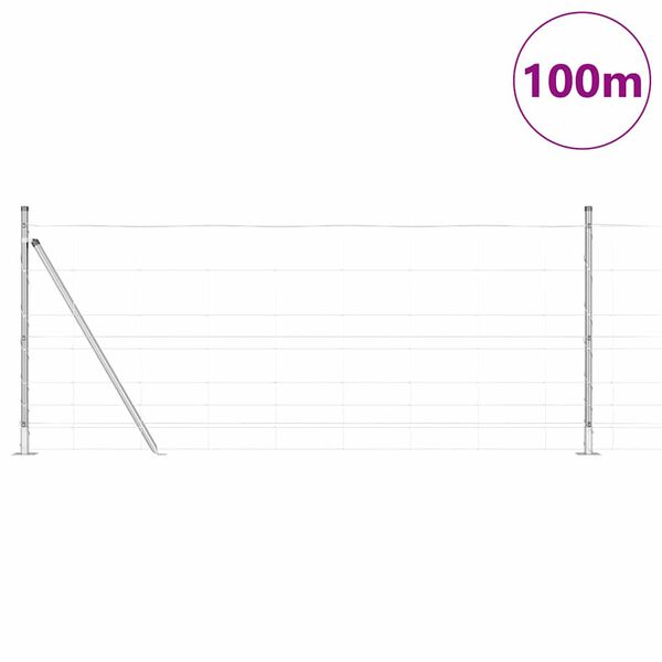 vidaXL Stup za ogradu Galvanizirano 100 x 1 m Čelik