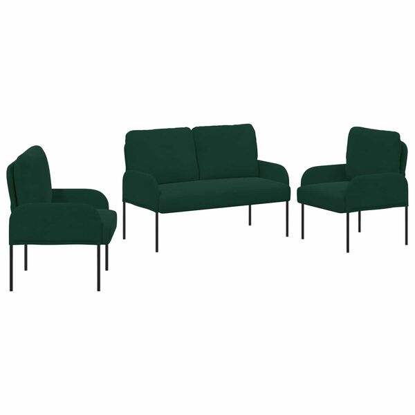 vidaXL Setovi sofa 3 pcs Tamnozelena 115 x 56 x 80 cm &Scaron;perploča