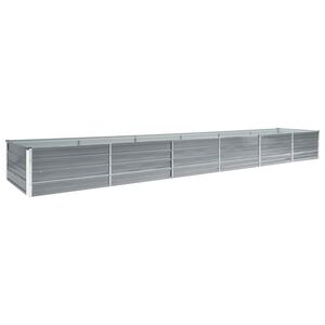 vidaXL Povi&scaron;ena vrtna gredica od pocinčanog čelika 480x80x45 cm siva