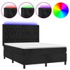 vidaXL Krevet box spring s madracem LED crni 140x200 cm bar&scaron;un