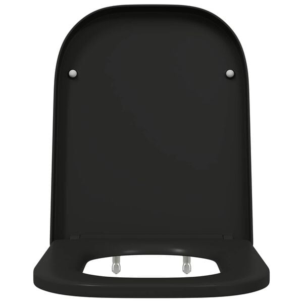 vidaXL WC daska Crna 47,5 x 35 x 3,6 cm Duroplast