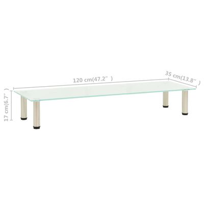 322771 vidaXL TV Stand Frosted 120x35x17 cm Tempered Glass